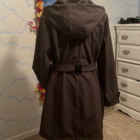 Michael Kors Gray lined winter jacket size Large with removable hood. - Picture 7 of 10